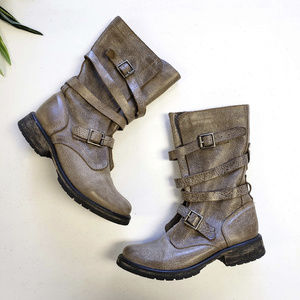 STEVE MADDEN • Banddit Brown Leather Pull-on Boots